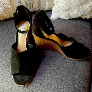 Vince Camuto black suede wedge